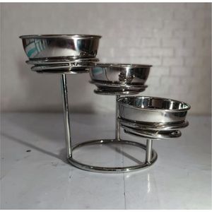 Bol à fruits moderne en verre transparent avec support en fil chromé, vaisselle décorative, saladier pour la maison, les fêtes et les mariages - Product Image 6