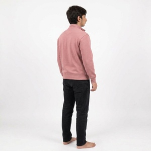 Sweat-shirt personnalisé pour homme avec fermeture éclair quart de tour, en molleton de coton premium, coupe épaules tombantes, col montant, style décontracté moderne - Product Image 4