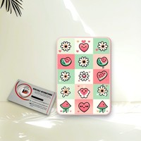 Tuiles à cils en acrylique personnalisées, magnétiques, rectangulaires, carrées, avec motifs diamant, cœur, fleur, pastèque, pour artistes en extension de cils