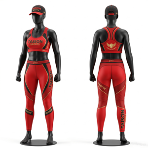 Premium 280 GSM Polyester Spandex Boxing Legging <b>Bra</b> Set Black <b>Blue</b> Grey Panel Design Custom HTV Logo - Product Image 2