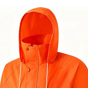 High Visibility Rain Jacket | Waterproof Reflective Safety Workwear | Hooded <b>Raincoat</b> for Construction & Outdoor Work for men - Product Image 2