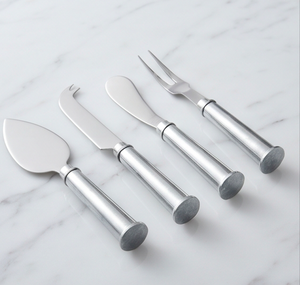 Ensemble de 4 couteaux à fromage en acier inoxydable avec manches en aluminium, fourchette à fromage et spatule pour plateau à fromage - Product Image 4
