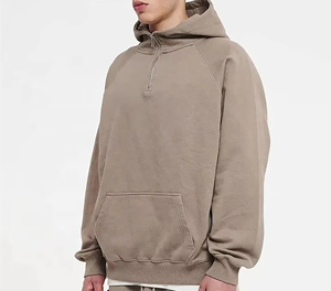 Sweat à capuche zippé pour homme, 100% coton molletonné, coupe ample, hiver, logo personnalisé - Product Image 3