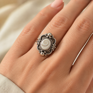 Natural Oval Shiva Eye Shell <b>Ring</b> 925 Sterling <b>Silver</b> Handmade Vintage <b>Statement</b> <b>Ring</b> Rose Gold and Yellow Gold Plated Jewelry - Product Image 2