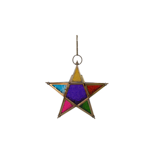 Star <b>Lanterns</b> Colored Full Glass Finishing Hanging Star T-light <b>Holder</b> for Home Festive and Indoor Decor <b>Candle</b> Stand - Product Image 6