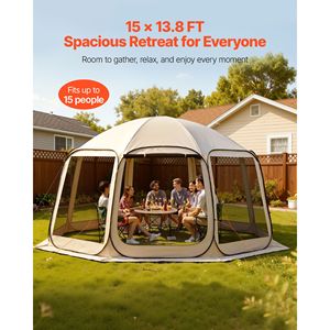 Tenda a Schermo Pop-Up 15 x 13,8 piedi per 12-15 Persone, Portatile con Borsa per il Trasporto e Lati con Zanzariere, Gazebo Schermato - Product Image 3