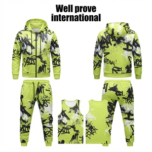Custom Logo Streetwear Solid Heavy Fleece Sublimation Tracksuit 320 GSM Mustard <b>Yellow</b> Polyester Pullover <b>Hoodie</b> Joggers Set - Product Image 6