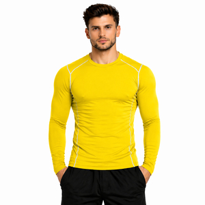 2026 Breathable Four-Way Stretch Compression Shirt <b>Men</b> Gym Training Fitness Wear Moisture Wicking Performance <b>Base</b> <b>Layer</b> Simple - Product Image 2