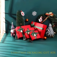 Écharpe et chaussettes personnalisées, boîte cadeau de Noël rouge Ciel et Terre, emballage cadeau de Noël