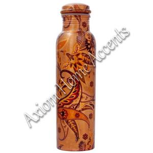 Elegant Copper Water Bottle with Leak-Proof Lid Direct <b>Drinking</b> Healthy Lifestyle Benefits by Axiom Home Accents - Product Image 3