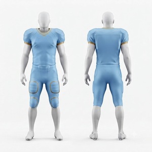 Ensemble d'uniformes de football américain personnalisés, noir et orange, imprimé géométrique, col en V, manches courtes, ajusté, respirant, anti-transpiration, pour hommes - Product Image 3
