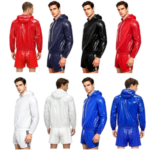 Ensemble de sport léger et imperméable pour homme : veste à capuche coupe-vent et short de bain, tenue de sport en polyester/coton pour le jet-ski - Product Image 1