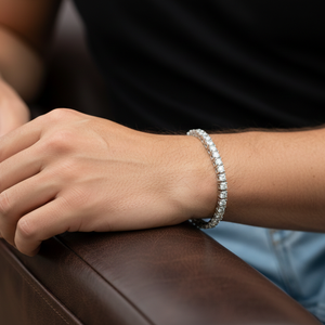 สร้อยข้อมือเทนนิส Aniva Classic เงินแท้ 925 ขนาด 4 มม. 8 นิ้ว ประดับเพชรเลี้ยงในห้องปฏิบัติการ สำหรับผู้หญิง สไตล์ฮิปฮอป ของขวัญสำหรับงานปาร์ตี้ เครื่องประดับ - Product Image 1