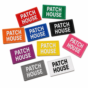 Patch <b>House</b> Embroidered Iron-On Patches Rectangle Woven Fabric Decorations For Cloth - Product Image 1