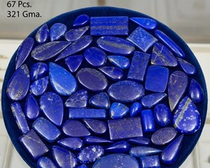 Lot de cabochons en lapis-lazuli naturel, lisses et polis, bleu profond, pierres précieuses en vrac pour la fabrication de bijoux, vente en gros - Product Image 2