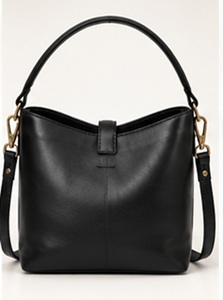 Premium Black Genuine Leather Vintage Japan <b>Summer</b> Shoulder Bag for Women Elegant Bucket <b>Handbag</b> Gold Hardware Stylish Large - Product Image 3