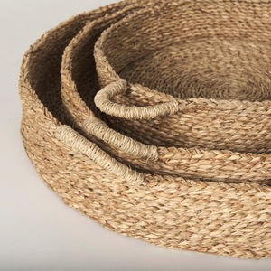 ชุดตะกร้าหวายทรงกลม 3 ใบ พร้อมหูหิ้วทั้งสองด้าน ตะกร้าเก็บของทำมือ ขายส่ง เป็นมิตรกับสิ่งแวดล้อม ผลิตในเวียดนาม - Product Image 5