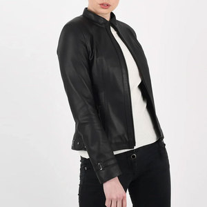 Vestes en cuir véritable pour femmes, de qualité supérieure, sur mesure, pour motards, style crop, en gros. - Product Image 1