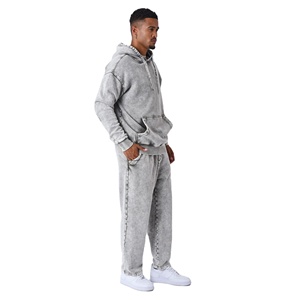 Men <b>Acid</b> Wash Pullover Tracksuit <b>Drop</b> Shoulder Soft Fabric Comfortable Size 100% Cotton Fleece Best Quality Professional Design - Product Image 2