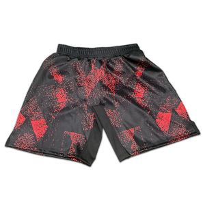 Shorts de combat MMA pour hommes, imprimés noir et rouge, séchage rapide, polyester, coupe classique, vêtements d'arts martiaux pour adultes, pantalon court - Product Image 1