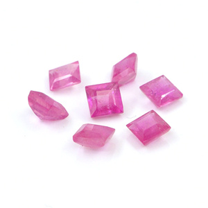 Rubis naturels de Bangkok, carrés calibrés de 4 mm, pierres précieuses de rubis naturelles facettées, prêtes à l'emploi pour la fabrication de bijoux - Product Image 5