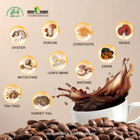 Green Life Herb Champignon Café Champignon Café 10 en 1 Champignon Café en poudre Café avec Ganoderma Champignon