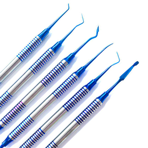 Dental Composite Filling Instrument Set Blue <b>Titanium</b> Coated Ergonomic Grip Reusable Restorative Surgical Tools Manual CE - Product Image 2