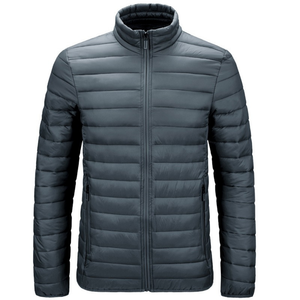Men's Puffer Jacket with Adjustable <b>Elastic</b> Waist <b>Belt</b> Thick Hooded Quilted Winter Bubble Coat Wholesale Custom Clothing Factory - Product Image 4