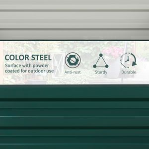 Set di Fioriere Rialzate in Metallo Zincato, 2 Contenitori per Piante con Fondo Aperto, Telaio in Acciaio Resistente alle Intemperie e alla Ruggine - Product Image 5