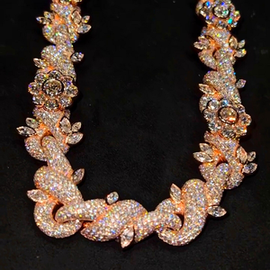 Collier chaîne cubaine de luxe en argent 925 avec moissanite et serti griffe, style hip-hop, bijoux unisexe - Product Image 5