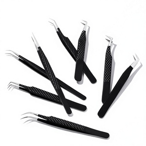 Private Label Mink Eyelash Extension Tweezers Sustainable High Volume Stainless Steel 10mm Anti-Static Precision Lash Tweezers - Product Image 1