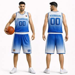 Uniforme de basket-ball pour hommes de haute qualité 100% polyester avec couleurs personnalisées, respirant et disponible en grandes tailles - Product Image 1