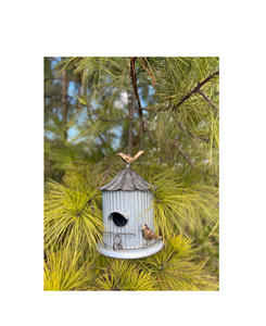 Nichoir unique en métal pour oiseaux, abri suspendu décoratif pour jardin, lieu de nidification extérieur pour petits oiseaux - Product Image 3