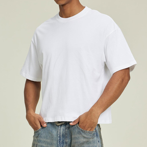 เสื้อยืดโอเวอร์ไซส์สไตล์วินเทจสำหรับผู้ชายรุ่นใหม่ล่าสุด ผลิตจากผ้าฝ้ายคุณภาพสูง ทรงบ็อกซี่ ไหล่ตก - Product Image 3