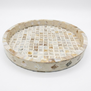 Luxury Mother of Pearl Serving Tray | Handmade Wood Craft Ramadan <b>Eid</b> Decor Tray | Arabic Home Kitchen Decorative <b>Gift</b> Tray - Product Image 2