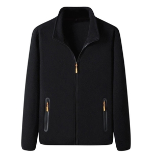 Veste polaire décontractée à capuche pour homme avec fermeture éclair, col montant, motif uni, imperméable et respirante, idéale pour l'hiver - Product Image 3