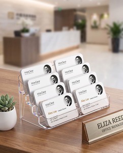 ที่ใส่นามบัตรอะคริลิกใสทันสมัยสำหรับรีโมทเคาน์เตอร์6ช่องสามารถใส่การ์ดได้สูงสุด300ใบ1แพ็ค - Product Image 5