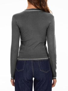 Top Designed Y2K Style <b>Rainbow</b> Denim Chiffon Knitted Fabric Anti-Pilling Comfort Stylish Logo Print Women's Winter Fashion Wear - Product Image 3