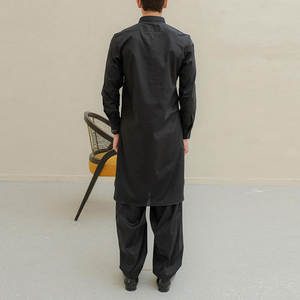 Ensemble Kurta pour homme à col rabattu, design ODM, dernière mode, tenue de mariage et de fête, pantalon Shalwar, costume 2 pièces, Bandhgala respirant - Product Image 2