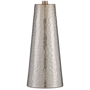 Lampe de table en argent martelé au design moderne, lot de 2, lampe de chevet de luxe, abat-jour en tissu blanc, décoration pour chambre à coucher et salon - Product Image 2