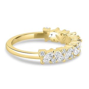 Marquise Cut Moissanite IGI Certified Engagement Wedding Band Hiphop Style 925 <b>Silver</b> Prong Setting Yellow Gold Plated Women - Product Image 5