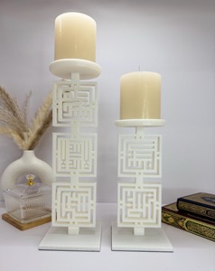 Modern Black Metal Geometric Design <b>Candle</b> Stand Stylish Decorative Holder Perfect For Home Decor And Table Centerpiece - Product Image 6