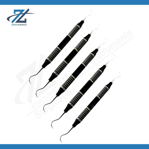 Premium Top Quality Manual Tooth <b>Scraper</b> for Teeth <b>Cleaning</b> Black Coated Dental Scalar Kit Stainless Steel Made in Pakistan - Product Image 5