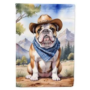 Bulldog anglais multicolore Cowboy Welcome Garden Flag Mailbox Décoratif Yard Flag Banner for Patio Artwork Garden Size for - Product Image 1