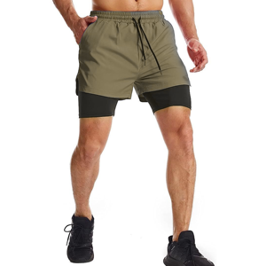 Pantalones Cortos Deportivos Morados para Hombre con Bolsillos, Secado Rápido, Cintura Elástica con Cordón, Tejido de Poliéster - Product Image 2