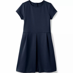 Robe à carreaux grise pour filles, manches courtes, tenue scolaire, tissu tissé, uniforme scolaire pour enfants - Product Image 5