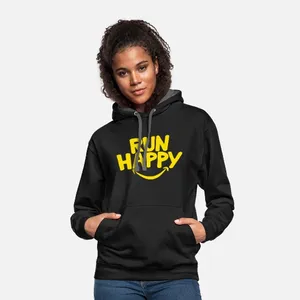 Sudadera con Capucha Negra para Hombre, Corte Regular, Algodón, con Bolsillo, Diseño con Estampado Frontal 'Run Happy', Ropa Casual de Primavera - Product Image 4