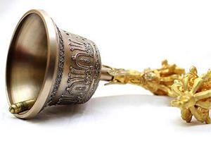 กระดิ่งโบราณคุณภาพสูงทำจากทองเหลืองของชาวทิเบตใช้มือหมุนวัตถุธรรมะธิเบต - Product Image 5