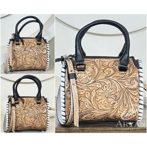 Bolso de Hombro de Cuero Vacuno de Alta Gama para Mujer, Diseño Artesanal, Estilo Vaquero, Bolso de Mano Elegante para Uso Diario - Product Image 1