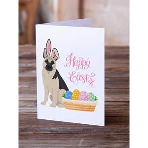 Whimsical A7 tamaño 5x7 negro plata pastor alemán Pascua tarjetas de felicitación paquete 8 tarjetas de nota en blanco con sobres - Product Image 2